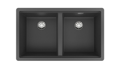 Мойка подстольного / врезного монтажа из Тегранита Плюс с 2-мя чашами RADEA R10 2B 750 M-TG DARK GREY