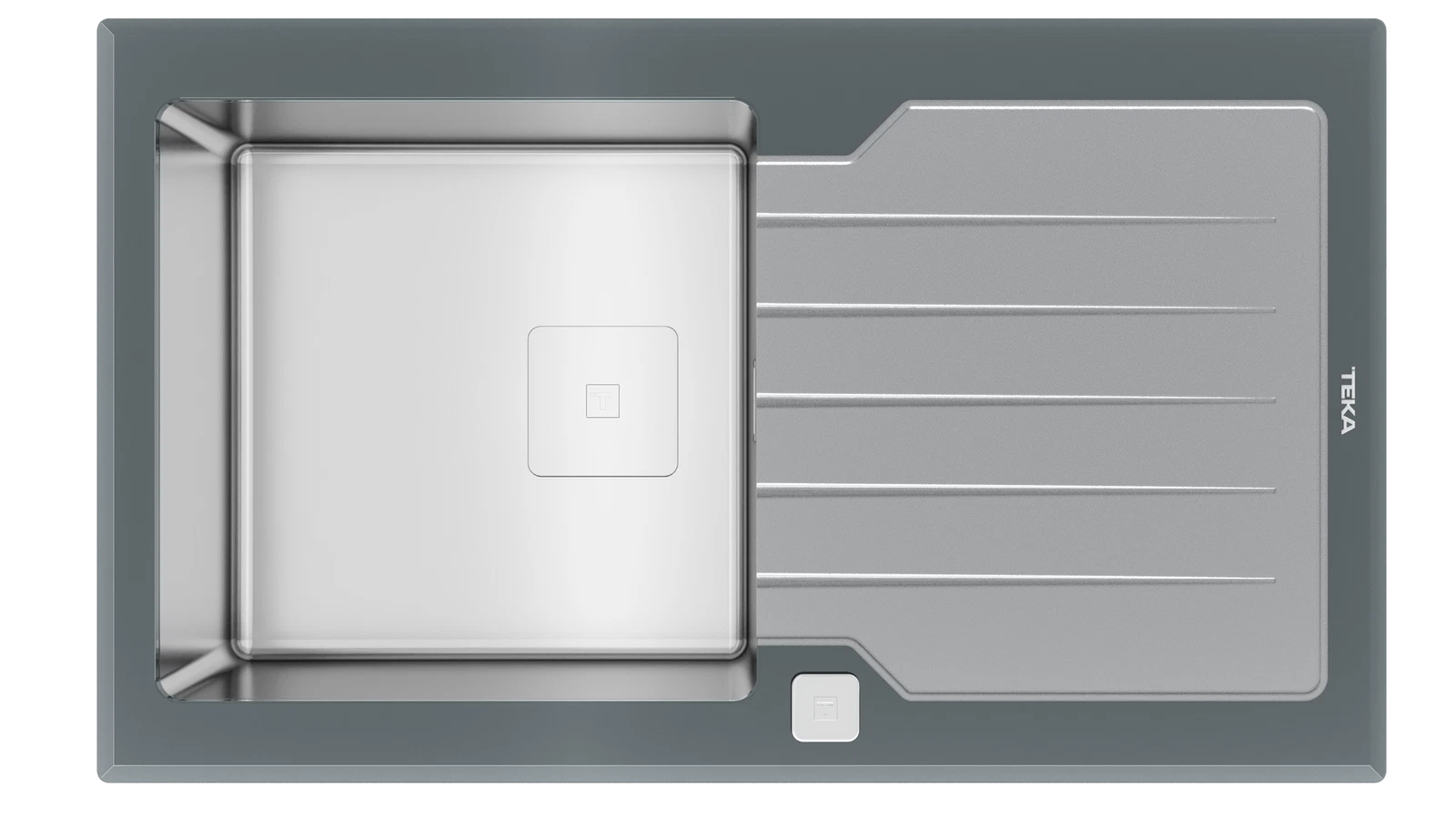 Мойка из нержавеющей стали врезная Teka  DIAMOND RS15 1B 1D 86 STONE GREY Серый Камень Стекло