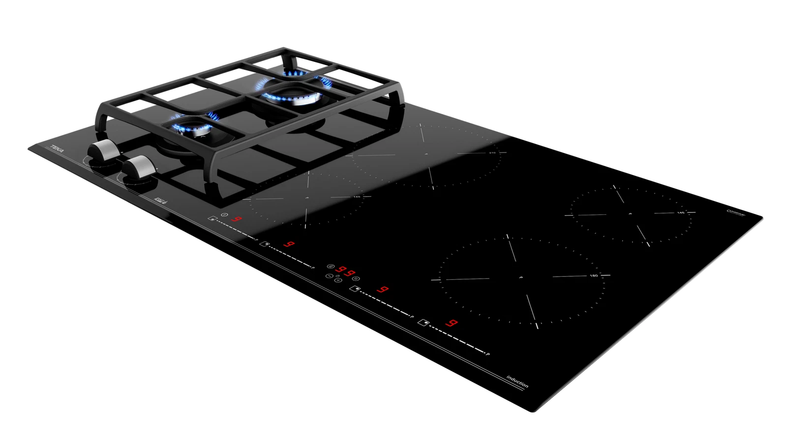 Варочная панель HYBRID Индукция и Газ ExactFlame 90 см HYBRID JZC 96324 ABN Black