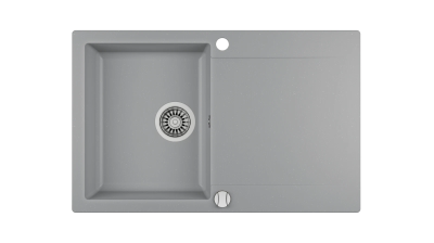 Мойка врезного монтажа из Тегранита с 1-ой чашей CLIVO 45 B-TQ 1B 1D ALUGRAUMETALLIC