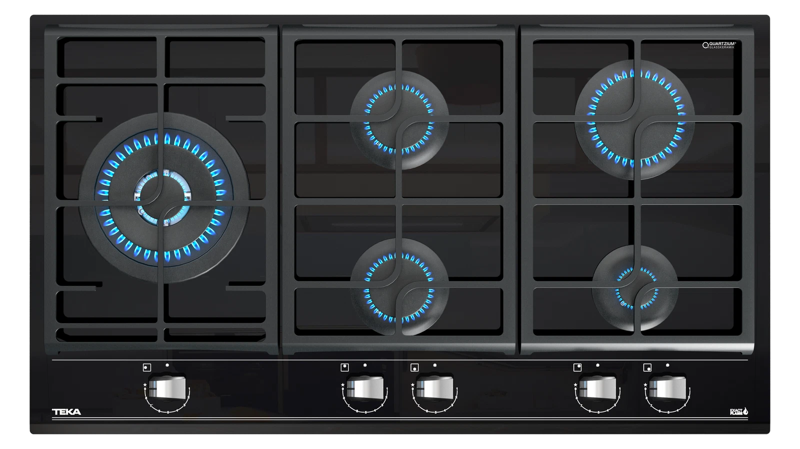 Варочная панель газ на стекле 90 см/ Коллекция Urban GZC 95320 XBC NIGHT RIVER BLACK