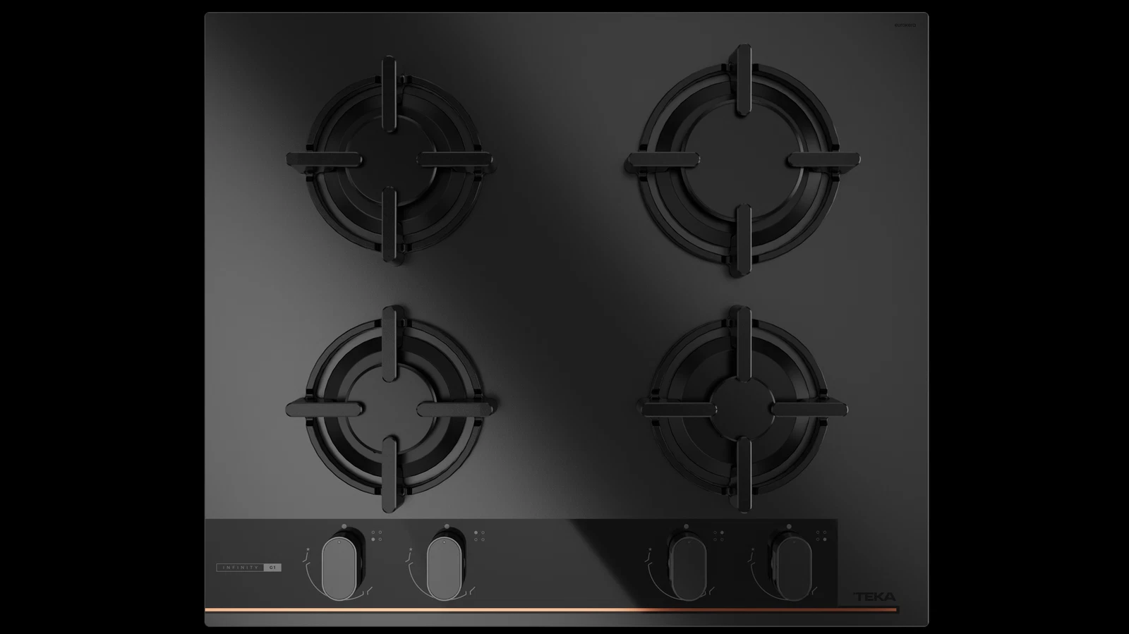 Варочная панель газ на стекле 60 см GBC 64-G1 GBN Infinity Matt Black