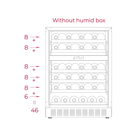 Встраиваемый винный кулер подстольного монтажа RVU 20046 BLACK GLASS