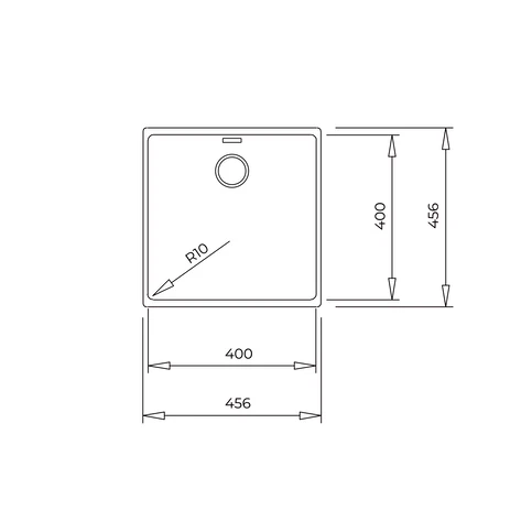 Мойка подстольного / врезного монтажа из Тегранита Плюс с 1 чашей RADEA R10 40.40 M-TG DARK GREY