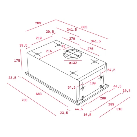 Встраиваемая под колпак вытяжка шириной 73 см GFH 73 SS