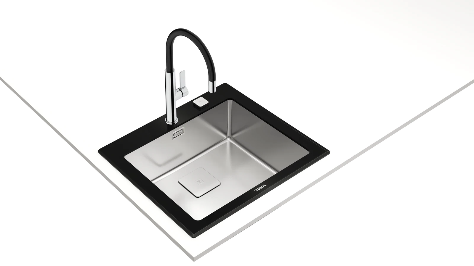 Мойка из нержавеющей стали врезная Teka  DIAMOND RS15 1B 60 BLACK Чёрное Стекло