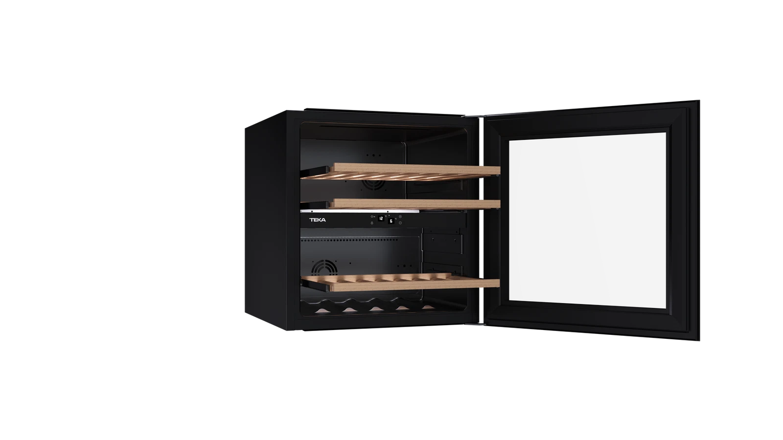 Встраиваемый в колонну винный кулер RVI 20041 BLACK GLASS