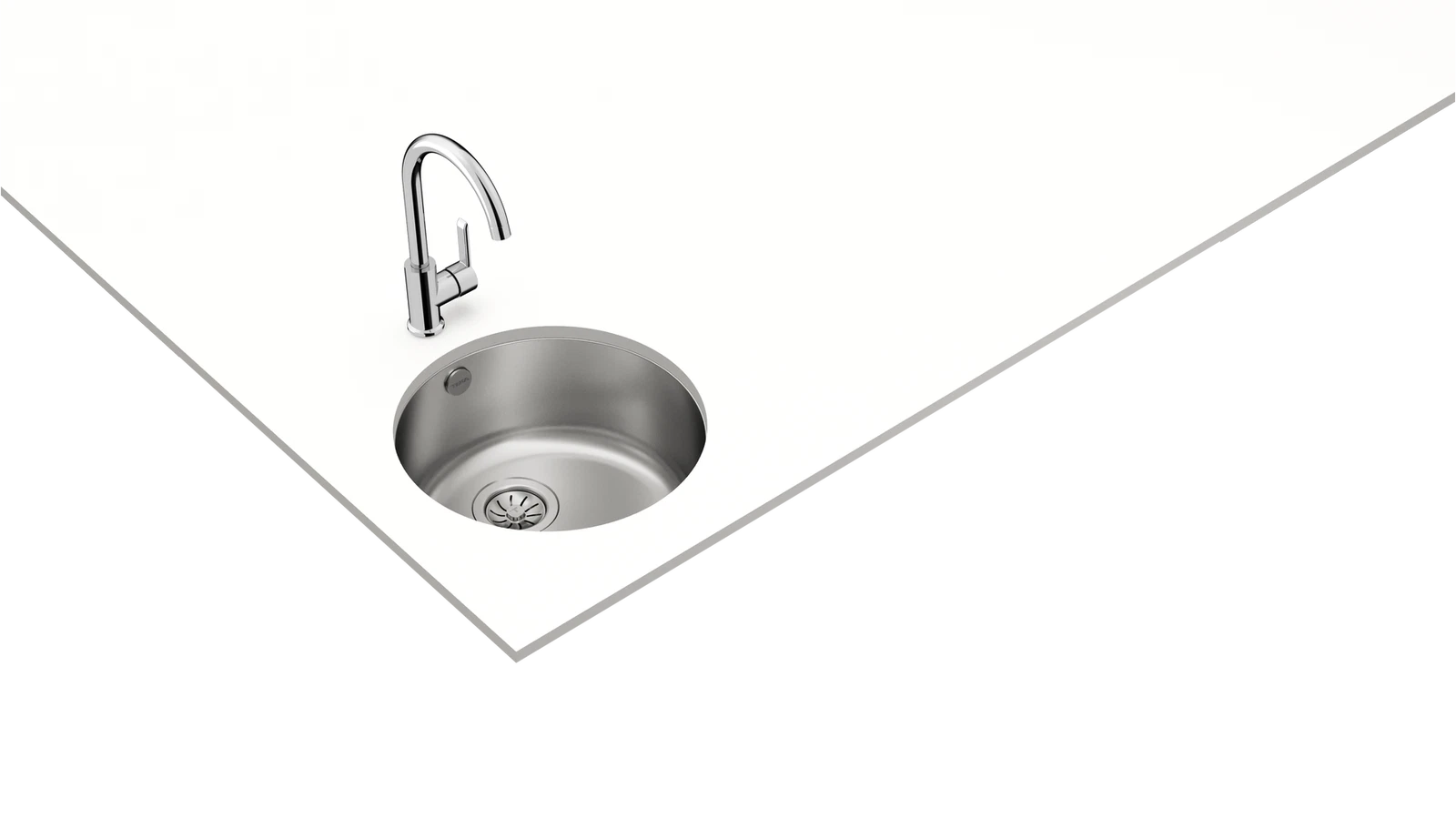 Мойка из нержавеющей стали с 1-ой чашей/ Подстольный монтаж BE Ø390 POLISHED