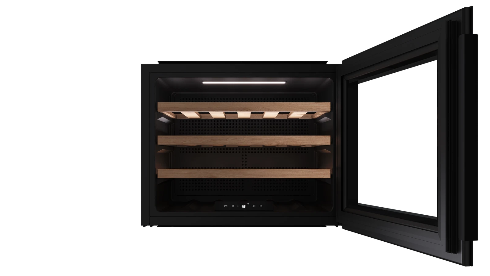 Встраиваемый в колонну винный кулер RVI 10024 BLACK GLASS