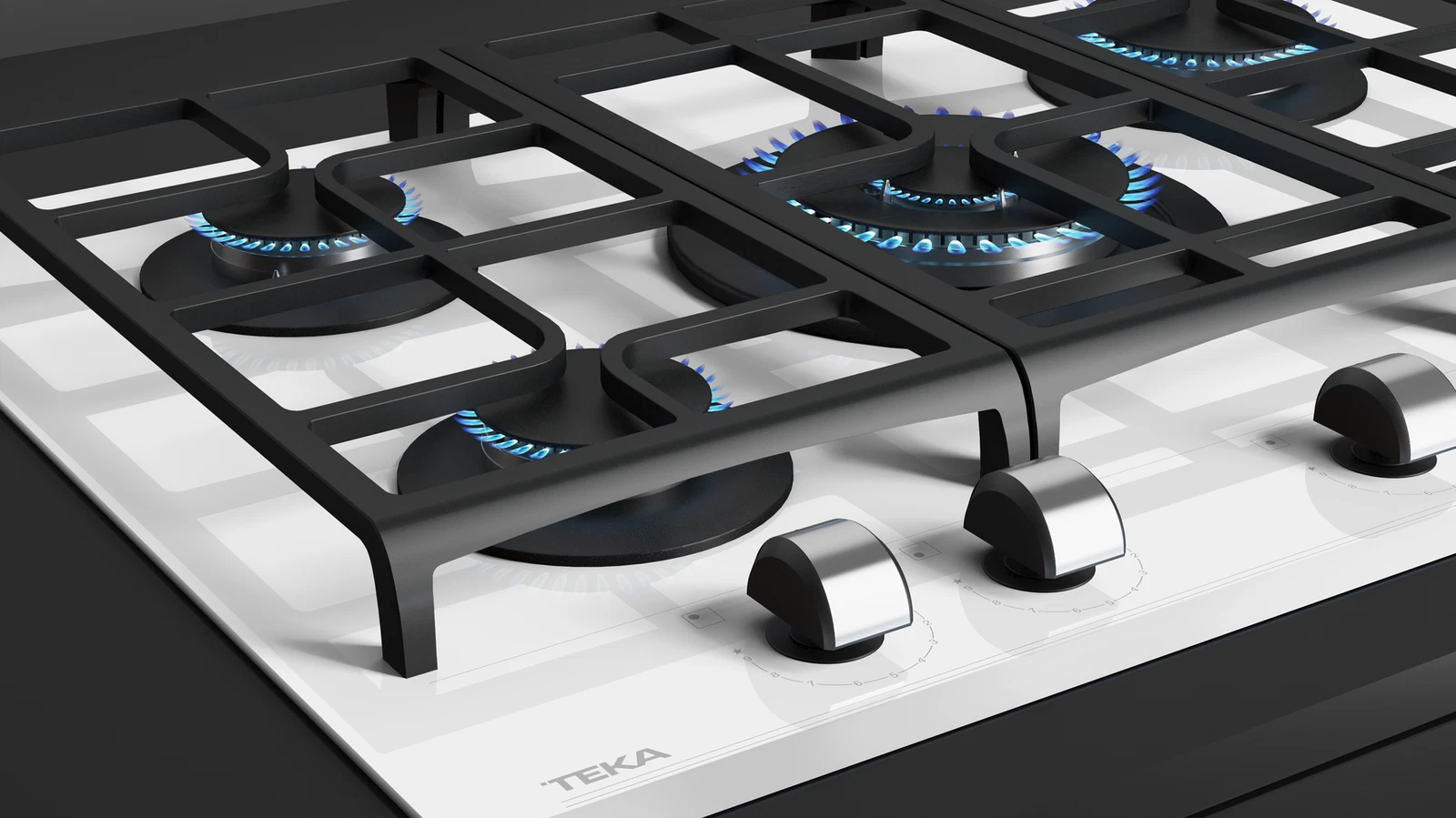 Варочная панель газ на стекле 70 см/ Коллекция Urban GZC 75330 XBC WHITE MARBLE