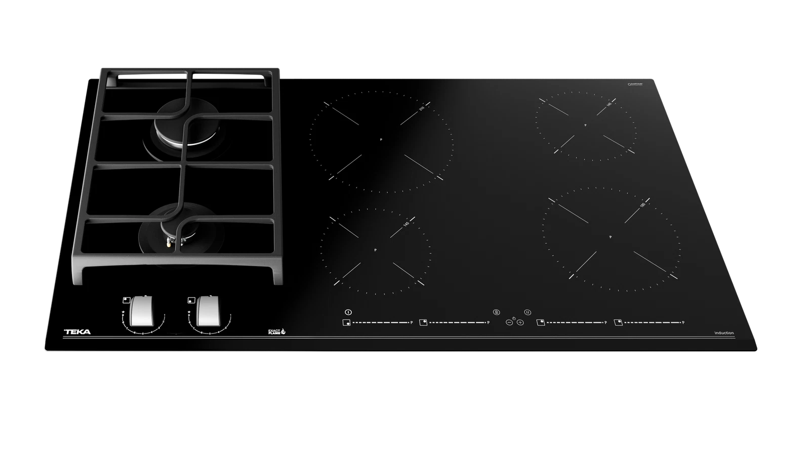 Варочная панель HYBRID Индукция и Газ ExactFlame 90 см HYBRID JZC 96324 ABN Black