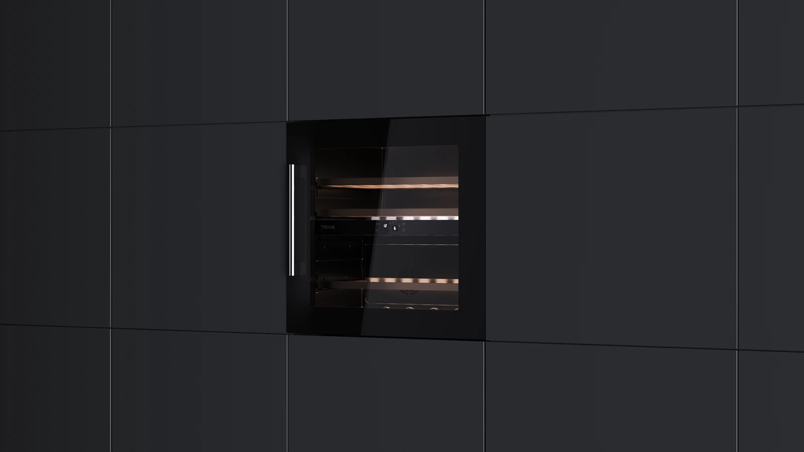 Встраиваемый в колонну винный кулер RVI 20041 BLACK GLASS