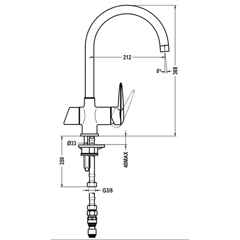 Смеситель с функцией фильтра с картриджем в комплекте OS 201 CHROME