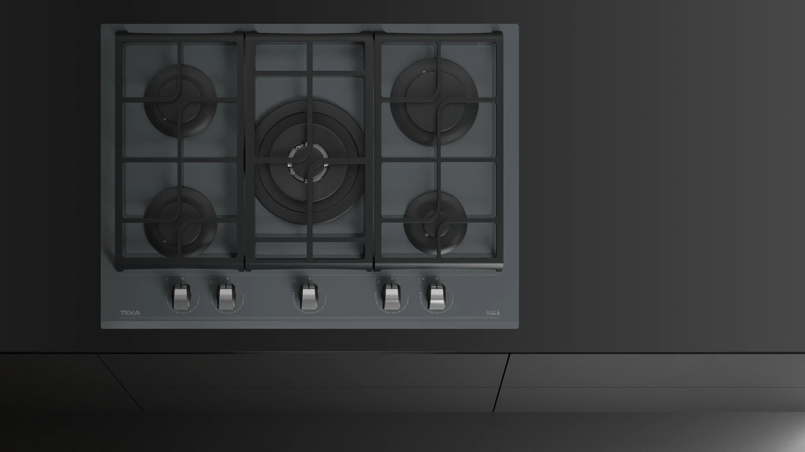 Варочная панель газ на стекле 70 см / Коллекция Urban GZC 75330 XBN STONE GREY