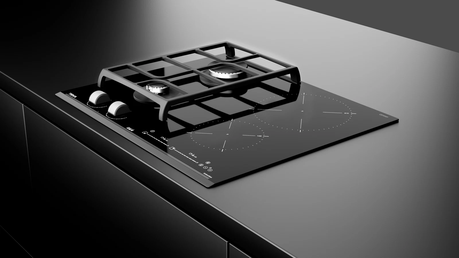 Варочная панель HYBRID Индукция DirectSense и Газ ExactFlame 60 см HYBRID JZC 64322 ABN Black