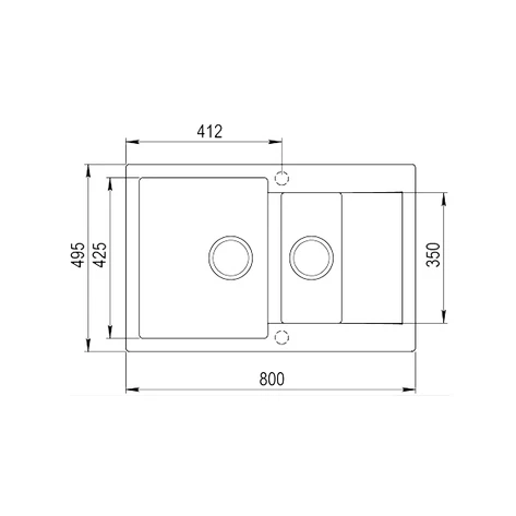 Мойка врезного монтажа из Тегранита с 1-ой основной и 1-ой дополнительной чашами CLIVO 60 B-TQ 1½B 1D TOPAZ BEIGE