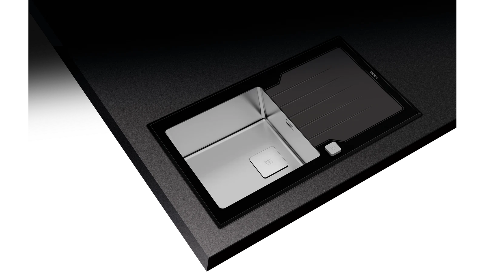 Мойка из нержавеющей стали врезная Teka  DIAMOND RS15 1B 1D 86 BLACK Чёрное Стекло