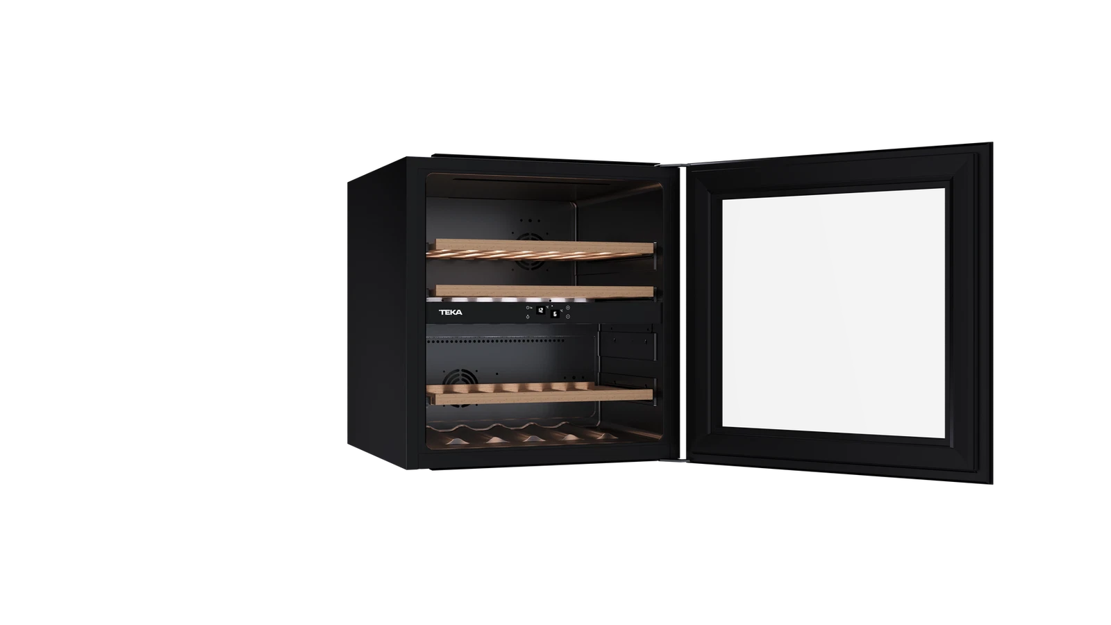 Встраиваемый в колонну винный кулер RVI 20041 BLACK GLASS