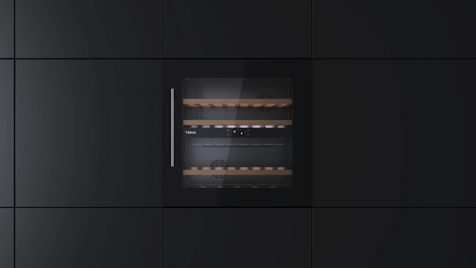 Встраиваемый в колонну винный кулер RVI 20041 BLACK GLASS