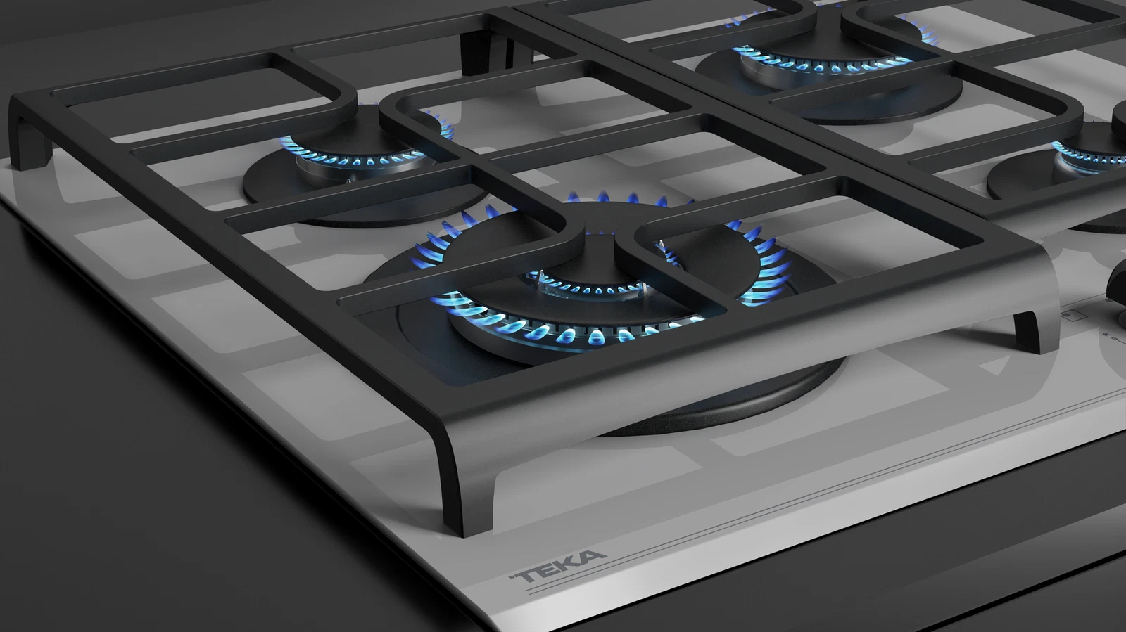 Варочная панель газ на стекле 60 см / Коллекция Urban GZC 64320 STEAM GREY