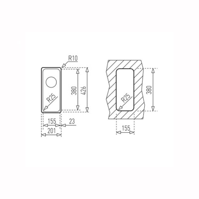 Мойка из нержавеющей стали с 1-ой чашей/ Монтаж заподлицо / Монтаж сверху (плоский кант) BEF 15.38 F POLISHED