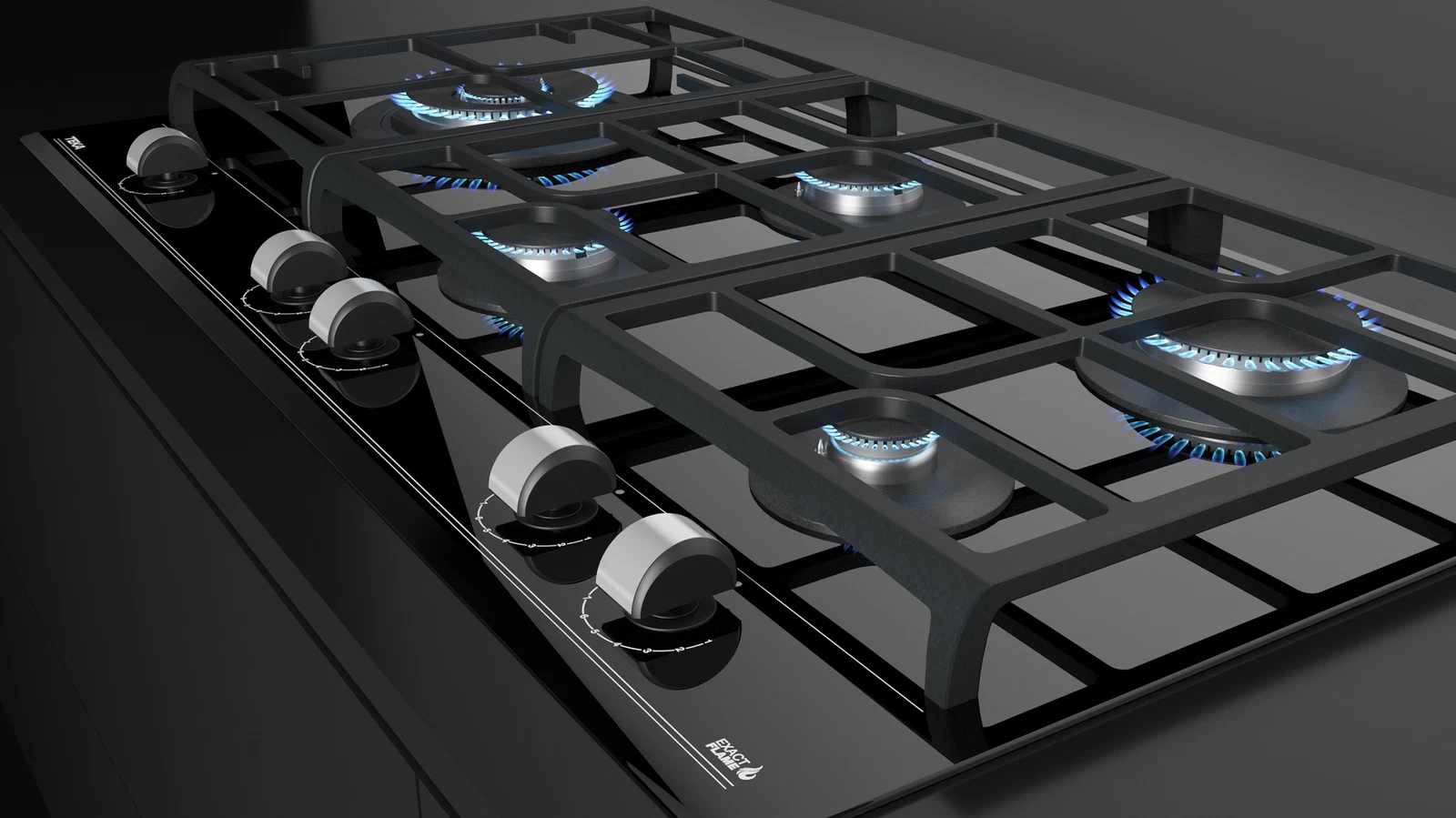 Варочная панель газ на стекле 90 см/ Коллекция Urban GZC 95320 XBC NIGHT RIVER BLACK